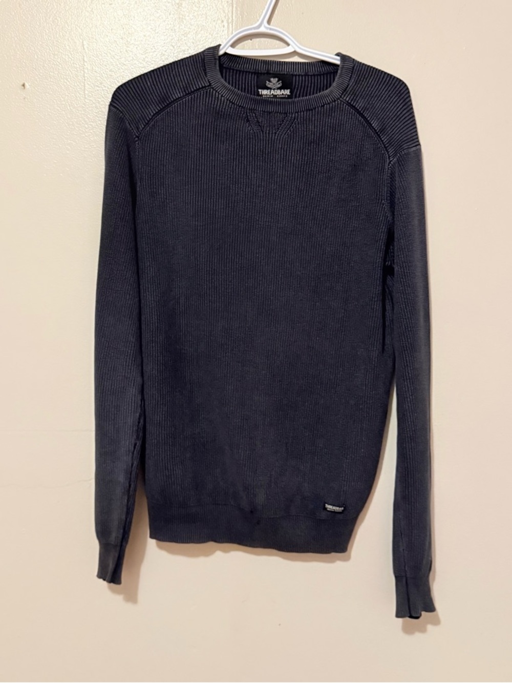 Timberland Men's Charcoal Ribbed Crewneck Sweater - Classic Knit